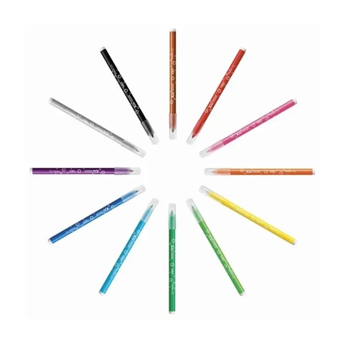 Фломастеры 12 цветов BIC Kid Couleur, детские, смываемые, среднее письмо Фломастеры 12 цветов BIC Kid Couleur, детские, смываемые, среднее письмо