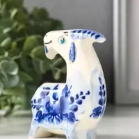 Статуэтка фарфоровая &laquo;Фигурка: Коза Русская&raquo;, авторская роспись, 10 см