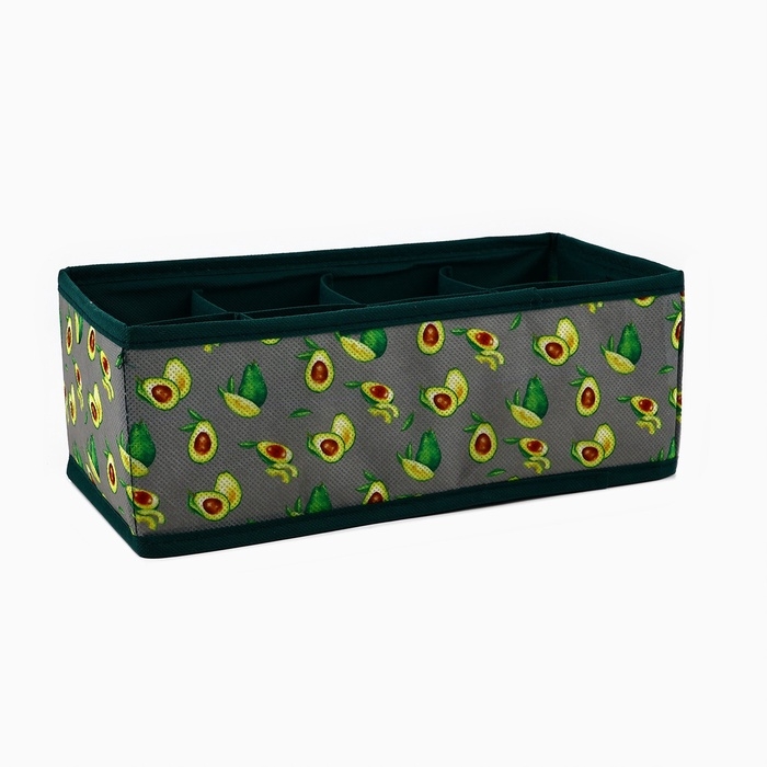 Органайзер для хранения, кофр для белья 8 ячеек Органайзер для хранения, кофр для белья 8 ячеек"Авокадо", 28 х 16 х 10 см