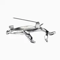 Брошь &laquo;Кит&raquo; морской, цвет серебро