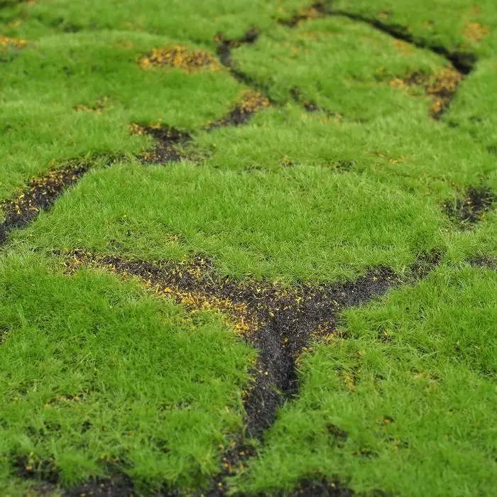 Мох искусственный, декоративный, полотно 1&times;1 м, рельефный, камни, зелёный с щепой, Greengo