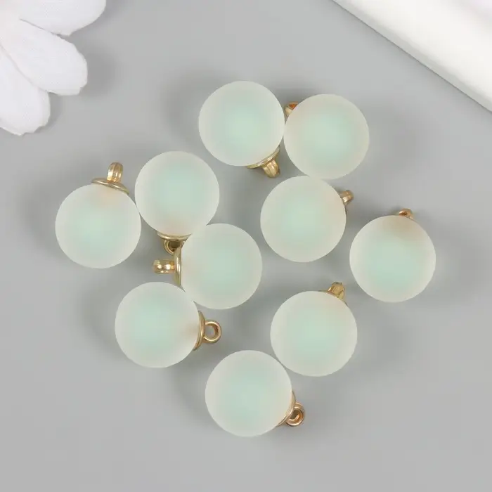 Подвеска для творчества акрил "Шар" матовый светло-зелёный 2,1х1,6 см