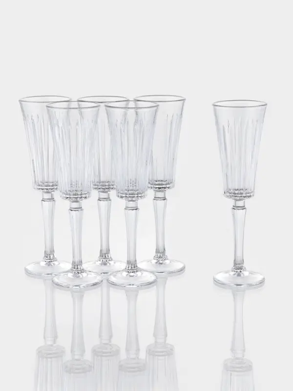 Набор бокалов для шампанского Набор бокалов для шампанского "Solennita" 6 шт, 7х23,2 см, прозрачные