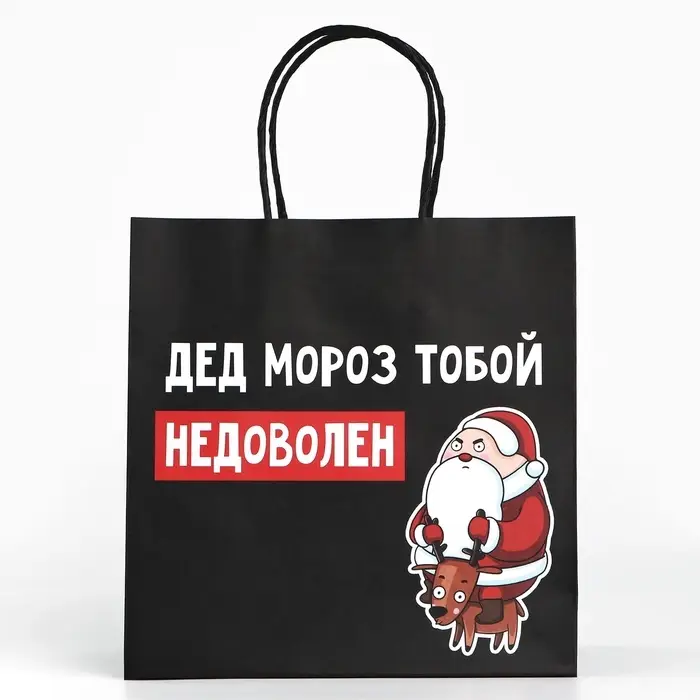 Пакет подарочный новогодний &laquo;Подарок, который ты заслужил&raquo;, 22&times;22&times;11 см