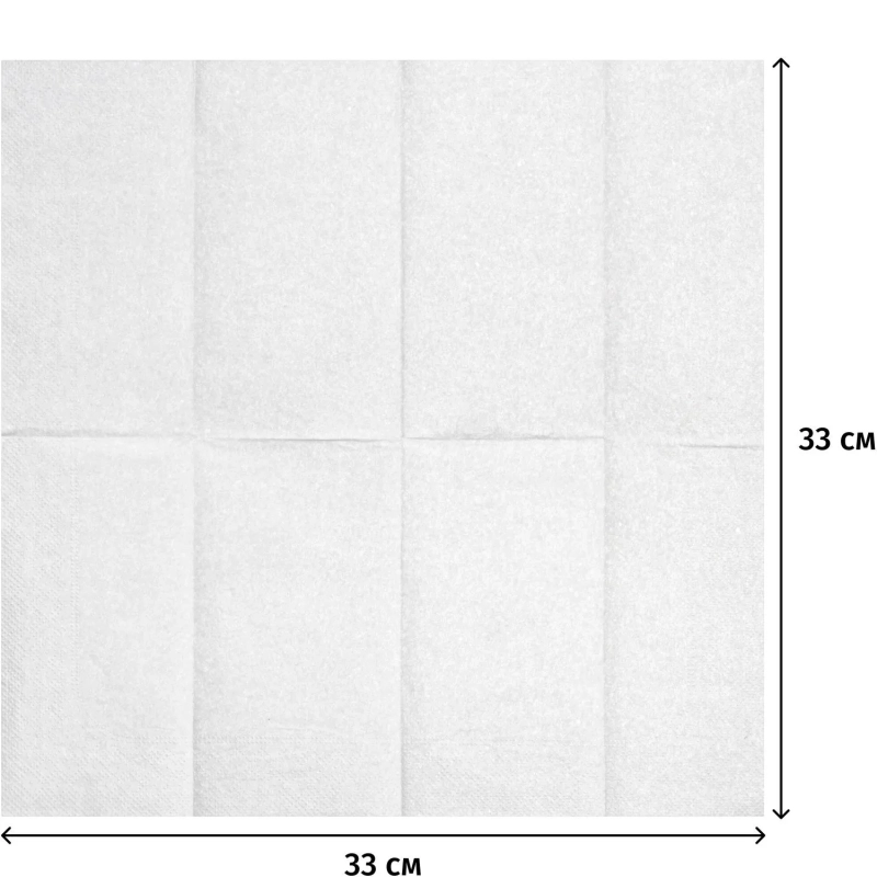 Салфетки бумажные Protissue 1/8 слож 2сл 33х33см белые 100л/уп_C233