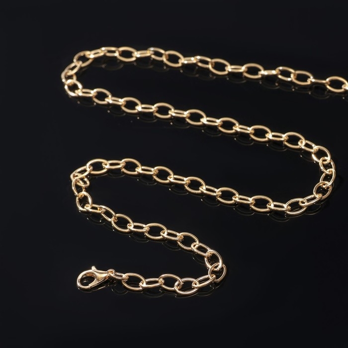 Цепочка с карабином L=50 см, 7×5×1 мм, (набор 5 шт.) СМ-1935, цвет золото Цепочка с карабином L=50 см, 7×5×1 мм, (набор 5 шт.) СМ-1935, цвет золото