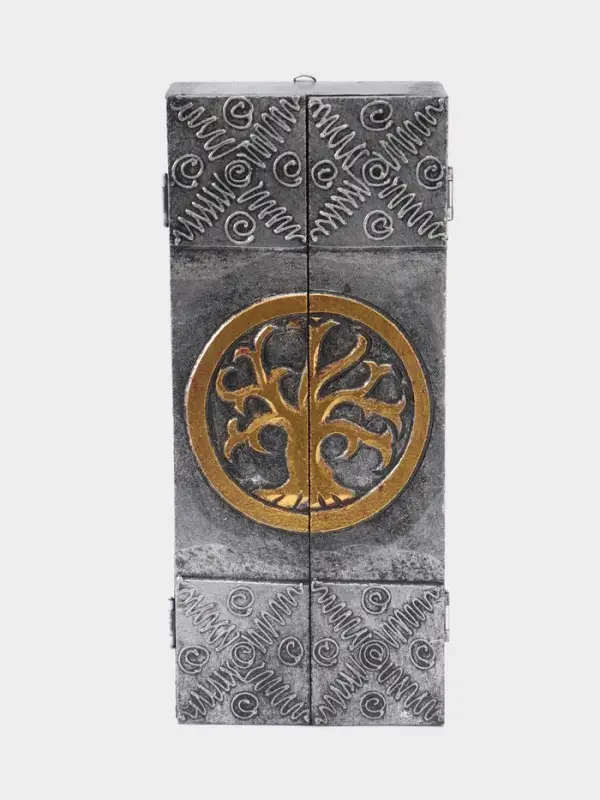 Ключница "Древо" (6 крючков) 14х7х32 см, МДФ, цв. серебро