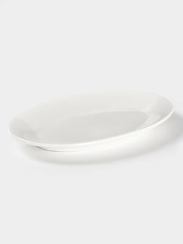 Блюдо сервировочное Доляна White Label, 32.8&times;20&times;2.5 см, фарфор, овальное, белое