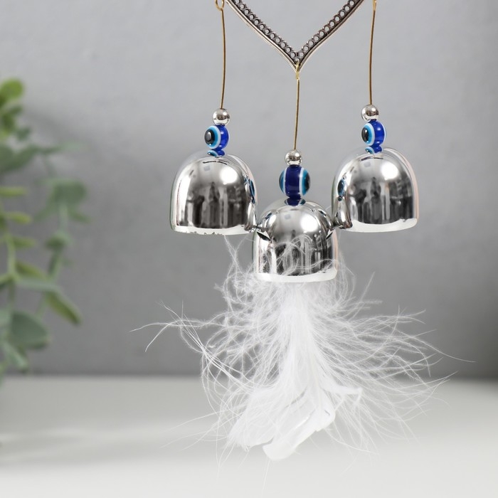 Музыка ветра металл, пластик Музыка ветра металл, пластик "От сглаза с пером" 3 колокольчика 38х5,5х2,8 см