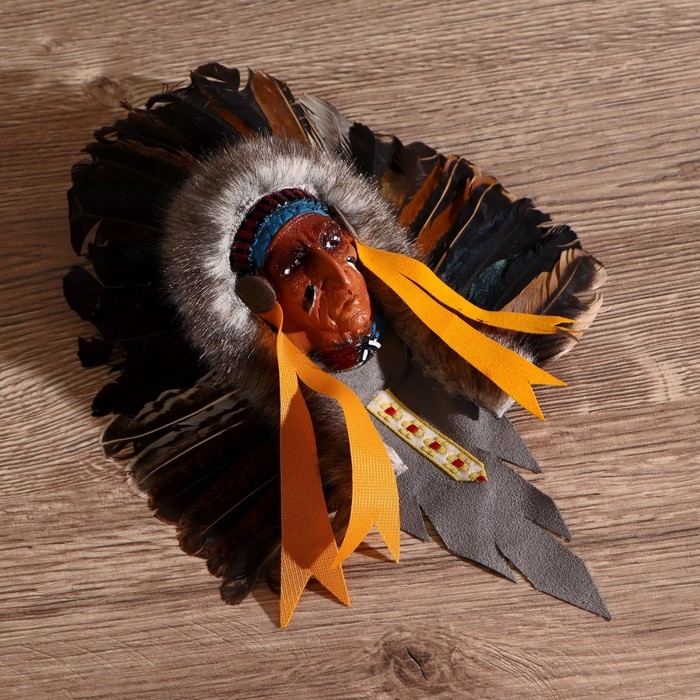 Маска "Индеец Ахига" 15х6х20 см, МИКС