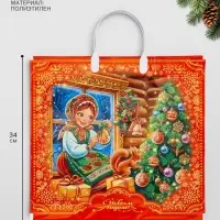 Пакет &laquo;Горница&raquo;, полиэтиленовый с пластиковой ручкой, 37&times;34 см, 80 мкм