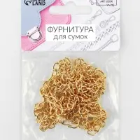 Цепочка для сумки, с карабинами, железная, 5&times;7 мм, 120 см, цвет золотой