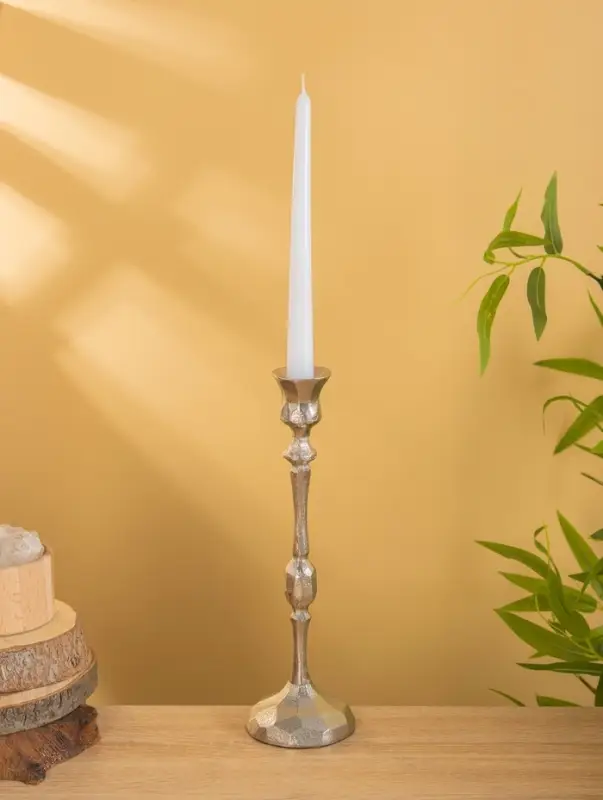 Подсвечник  Подсвечник "Грани" алюминий 30 см, цв. серебро