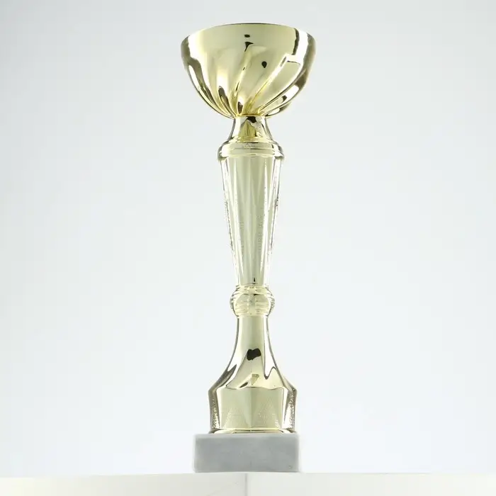 Кубок 151С, наградная фигура, золото, подставка камень, 22 см