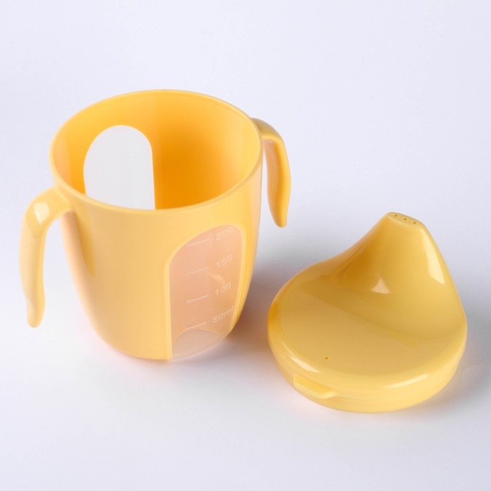Поильник детский с твёрдым носиком «Protect Me», 200 мл., с ручками, цвет желтый