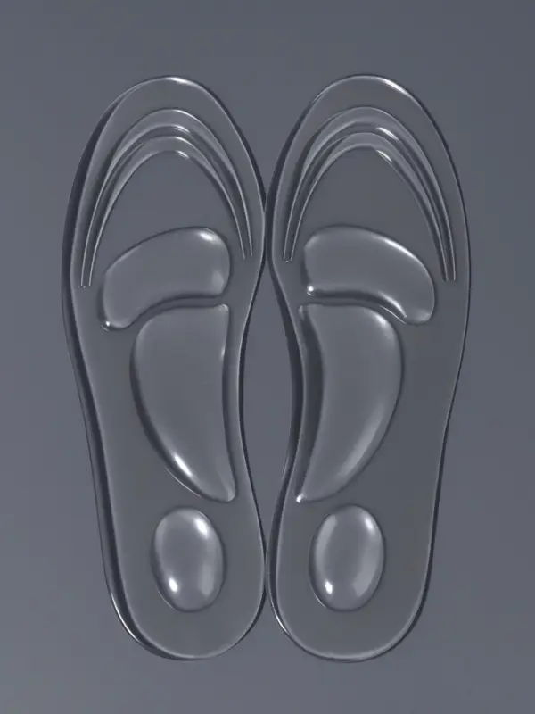 Стельки для обуви, универсальные, силиконовые, на клеевой основе, р-р RU до 40 (р-р Пр-ля до 40), 26 см, пара, прозрачные