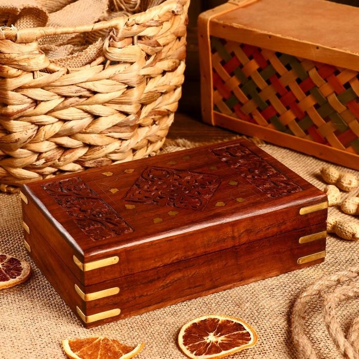 Шкатулка дерево  Шкатулка дерево "Узор ромбом" 20х13х6 см