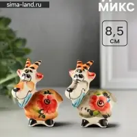 Статуэтка фарфоровая &laquo;Фигурка: Козлик Паша&raquo;, 8.5 см, гжель, цветная, МИКС