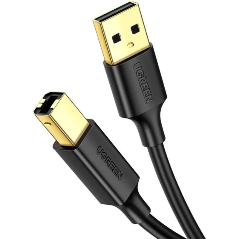 Кабель UGREEN для принт. US135 (20847) USB 2.0 A(m) to USB-B(m) 2м черный