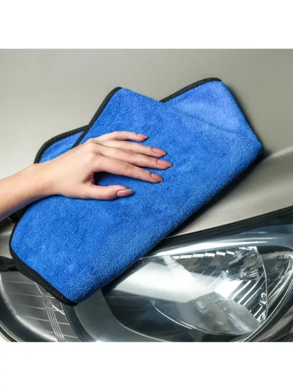 Тряпка для мытья автомобиля, CARTAGE, микрофибра, 400 г/м&sup2;, 40&times;60 cм, сине-серая