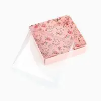 Кондитерская упаковка, коробка для макарун с пластиковой крышкой, «Шебби», 12 х 12 х 3.5 см