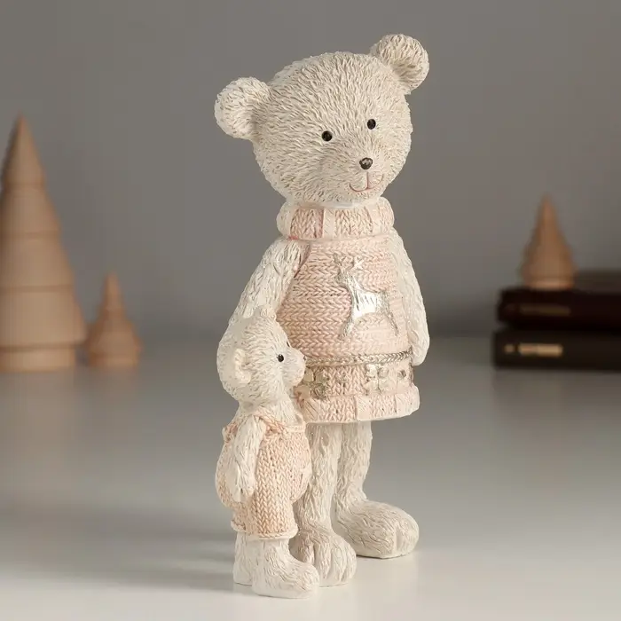 Фигурка полистоун &laquo;Мишка с малышом в розовых свитерах&raquo;, 9&times;7&times;16 см