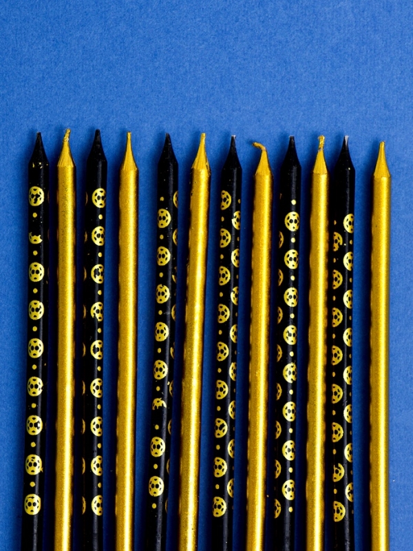 Набор свечей для торта Набор свечей для торта "Дискотека", 12 шт, золотой и черный