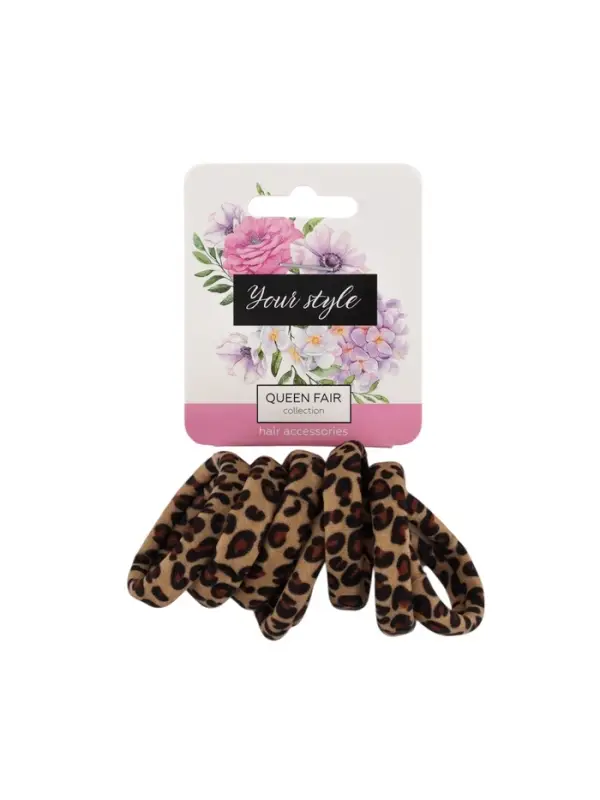 Резинки для волос &laquo;Спорт принт&raquo;, набор 6 шт., лео, 3.5 см, коричневые