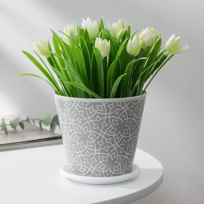 Горшок для цветов Доляна «Кракле», 800 мл, цвет серый Горшок для цветов Доляна «Кракле», 800 мл, цвет серый