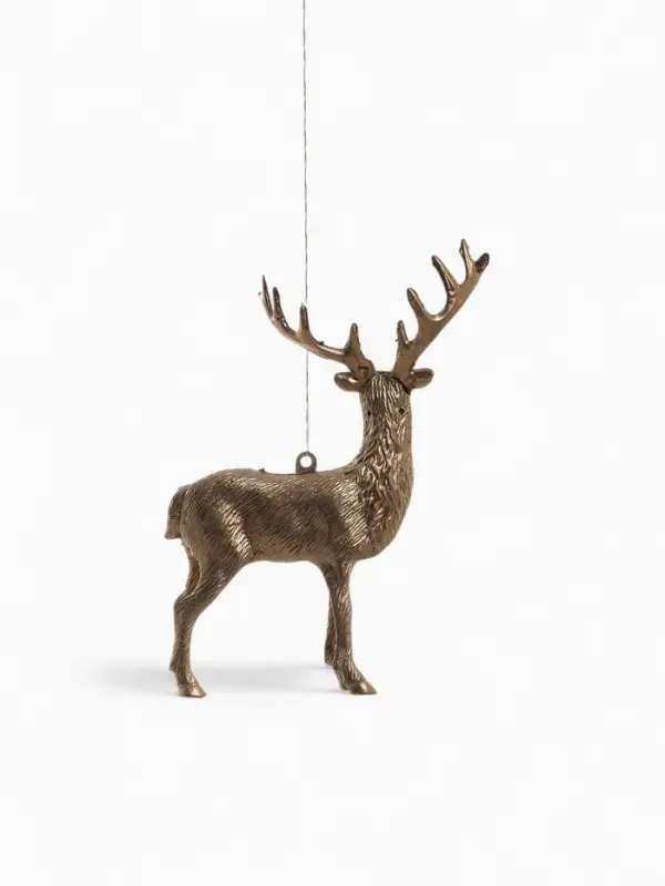 Ёлочные игрушки 2 шт. &laquo;Зимнее волшебство. Благородный олень&raquo; пластик, 8&times;15 см, золото