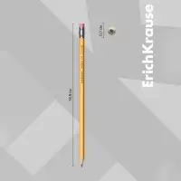 Карандаш чернографитный ErichKrause. Amber 101, НВ, с ластиком, шестигранный