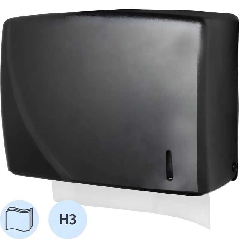 Диспенсер для полотенец лист V-слож черный R-1318B