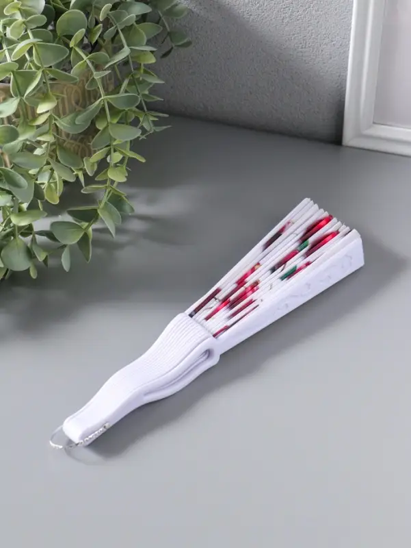 Веер складной &laquo;Вишенки на белом&raquo;, 22.5 см