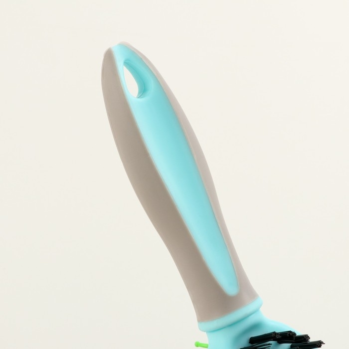 Двусторонняя щётка - расческа с волнистыми зубьями, средняя, 6 х 19 см, мятная Двусторонняя щётка - расческа с волнистыми зубьями, средняя, 6 х 19 см, мятная