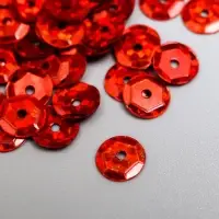 Пайетки "Zlatka ZL" 6 мм, 10 гр, красный Пайетки "Zlatka ZL" 6 мм, 10 гр, красный