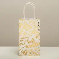 Пакет подарочный новогодний крафтовый Best winter, 12&times;21&times;9 см