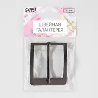 Пряжка для ремня, 6&times;5 см, 40 мм, цвет чёрный никель
