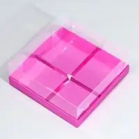 Коробка кондитерская для муссовых пирожных &laquo;Розовая&raquo;, 17.8 х 17.8 х 6.5 см