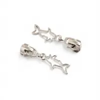 Бегунок для металлической молнии, №5, &laquo;Акула&raquo;, 10 шт., цвет никель