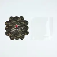 Коробка для кондитерских изделий с пластиковой крышкой «23 Февраля», 10.5 х 10.5 х 3 см
