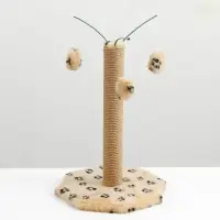 Когтеточка, 35&times;35&times;53 см, с тремя игрушками, бежевая