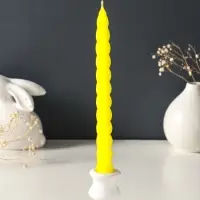 Набор свечей витых, 2.3&times;24.5 см, 5 ч, 50 г, 4 шт., жёлтый, в подарочной коробке