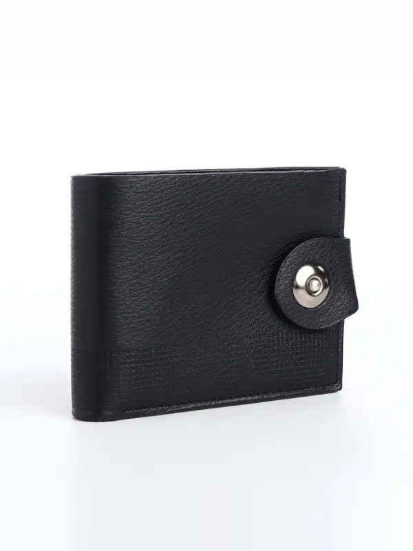 Портмоне мужское &laquo;Бадр&raquo;, на кнопке, отдел для карт, монет, чёрное