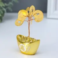 Сувенир "Денежное дерево и слиток золота" 9 монет 3,3х5х8 см