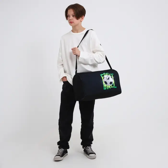 Сумка спортивная &laquo;Футбол&raquo;, 40&times;21&times;24 см, чёрная