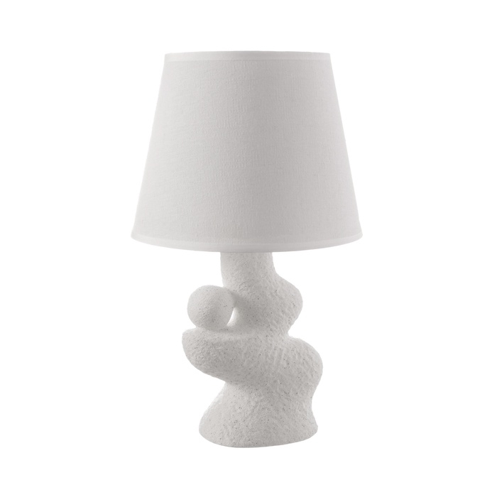 Настольная лампа с абажуром RISALUX «Гряда», 1×40 Вт, Е27, белый, фигурное основание, 20×20×32 см Настольная лампа с абажуром RISALUX «Гряда», 1×40 Вт, Е27, белый, фигурное основание, 20×20×32 см