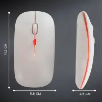 Мышь MB-2.4 беспроводная, оптическая, подсветка, 800-1600 dpi, USB, Bluetooth, белая