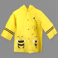 Дождевик детский &laquo;Пчёлки&raquo; на кнопках с капюшоном, размер M, рост 100-110 см, жёлтый
