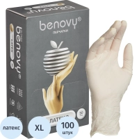 Перчатки мед. смотров. латекс., нестер., с пудрой, Benovy (XL) 50 пар/уп