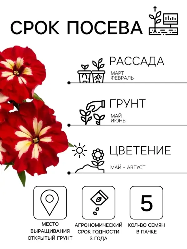 Семена цветов Петуния &laquo;Арлекин Роза&raquo; F1, крупноцветковая, драже, С. Farao, 5 шт.